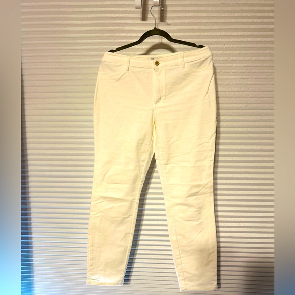 EUC Cream Velour Skinny Ankle Jeans 8 - Picture 1 of 6